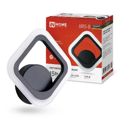 Светильник светодиодный ELEGANT ARIS-15B 15Вт 3000-6500К 1200лм 230В STEP COLOR черн. IN HOME 4690612035338