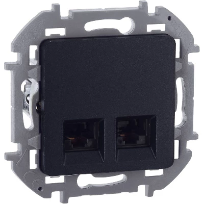 Розетка компьютерная 2-м СП Inspiria RJ45 кат.5E UTP IP20 антрацит IEK 673838