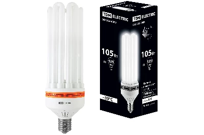 Лампа энергосберегающая КЛЛ-6U-105 Вт-2700 К–Е40 (105х350 мм) TDM