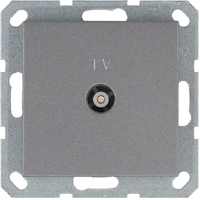 Розетка телевизионная проходная TV Ф9.5мм механизм алюм. Jasmart G6002S