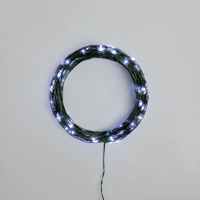 Гирлянда "Роса" 20м 200LED бел. IP20 230В с контроллером провод зел. Neon-Night 303-265