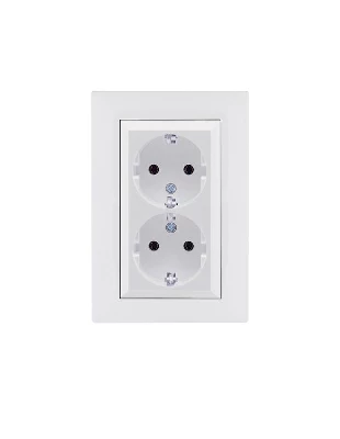 Розетка 2-я Karea RIZZ с заземл. бел. Makel 88001082
