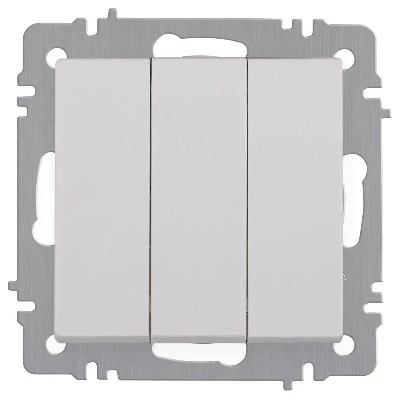 Выключатель 3-кл. СП Accent 6-106-01 10А IP20 250В AL/CU бел. Intro Б0063531
