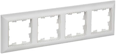 Рамка 4-м BRITE РУ-4-БрАБ арктич. бел./бел. IEK BR-M42-12-K91