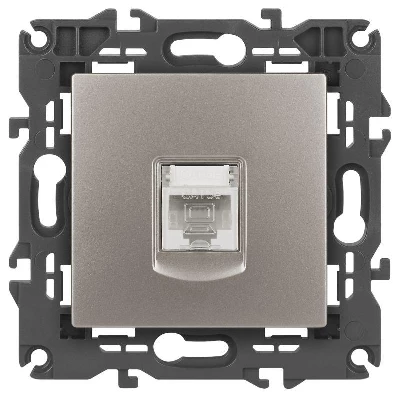 Розетка компьютерная Elegance 14-3107-16 RJ45 титан Эра Б0065764