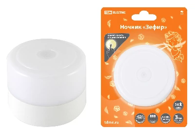 Ночник "Зефир" с диммером, 5LED, 1 Вт, 3хАА, подвес, TDM