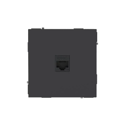 Розетка компьютерная 1-м KANT RJ45 кат.5E без шторки черн. уголь DKC 7012663