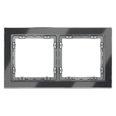 Рамка 2-м S70 стеклян. графит Voltum VLS110207
