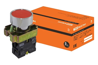 Кнопка BА42 без подсветки красный 1р TDM