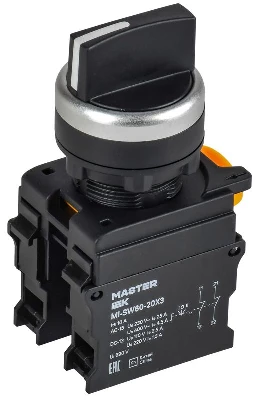 Переключатель 3 полож. 2НО черн. MASTER IEK MI-SW60-20X3-5-24-3-K02
