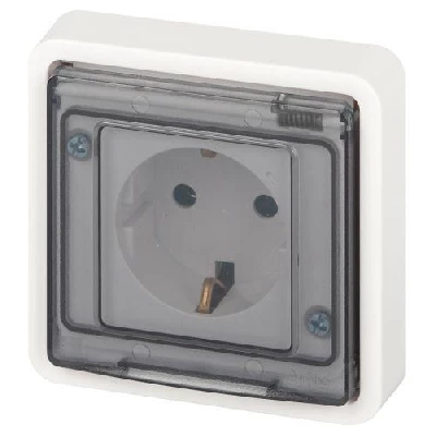 Розетка Эксперт 11-2522-01 2P+E IP55 шторки 16А-250В СУ бел. Эра Б0063281