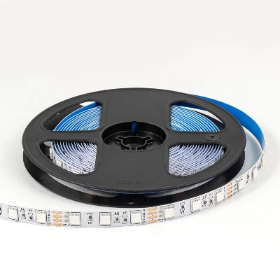 Лента светодиодная 12В 14.4Вт/м RGB smd5050 60д/м IP20 подложка 10мм (уп.5м) OGM LSE-271