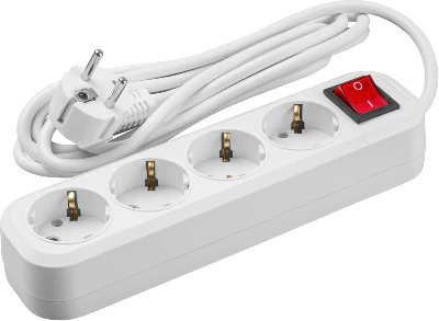Удлинитель 4х3м с заземл. 16А IP20 90 809 OPE-S-04-300-ESC-3x1 с кнопкой бел. ОНЛАЙТ 90809