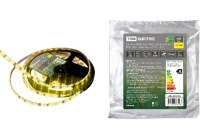 Лента светодиодная SMD2835-60 LED/м-IP20-12 В-4.8 Вт/м-желтый (5 м) TDM