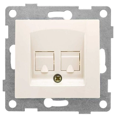 Розетка компьютерная + телефонная 2-м СП Bravo RJ45 + RJ12 механизм беж. GUSI С10КТ-003