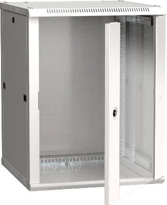 Шкаф 19 дюйм LINEA W 12U 600х600мм настен. стекл. дверь RAL7035 ITK LWR3-12U66-GF