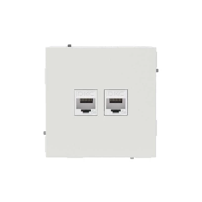 Розетка компьютерная 2-м KANT RJ45 кат.5E без шторки бел. песок DKC 7010664