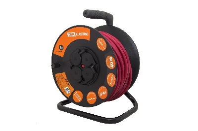 Удлинитель силовой УКз16-004 TDM (IP44 4 места/40м КГ 3х1.5 пласт. катушка)