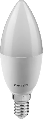 Лампа светодиодная 90 056 OLL-C37-12-230-6.5K-E14-FR 12Вт свеча 6500К холод. бел. E14 1200лм 176-264В ОНЛАЙТ 90056