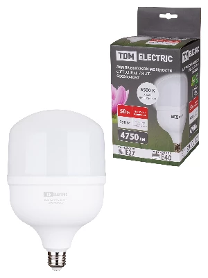 Лампа светодиодная T 50 Вт, 230 В, 6500 К, E27 (140х225 мм) TDM