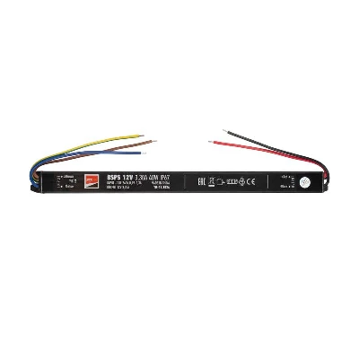 Блок питания для светодиод. ленты BSPS 40Вт 3.3А 12В IP67 влагозащ. метал. JazzWay 3329266A