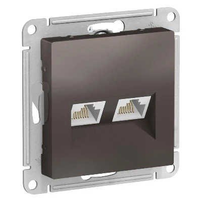 Розетка компьютерная 2-м AtlasDesign RJ45 кат.5E механизм мокко SE ATN000685