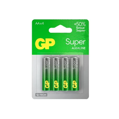 Элемент питания алкалиновый AA/LR6 1.5В Super Alkaline G-Tech 15AA21-2CRSBC4 40/320 (блист.4шт) GP 21384