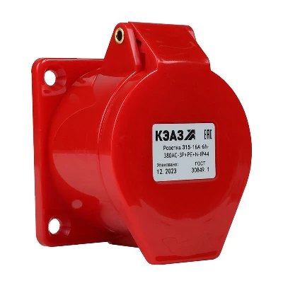 Розетка фланцевая 315 16А 380AC 3P+PE+N 6ч IP44 КЭАЗ 222759