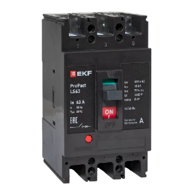 Выключатель автоматический 3п 63А 15кА LS63 ProPact EKF mccb-63-15-3-63-ls