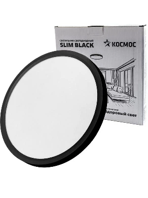 Светильник светодиодный SLIM BLACK 28Вт 4500К IP40 2398лм 230В 300х25мм КОСМОС KSlim28w_B4500K