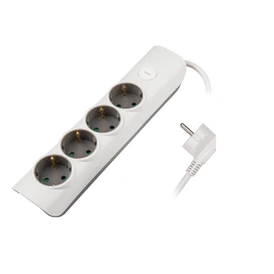 Удлинитель 4х3м с заземл. с выкл. бел. ET-04-300W (4х3.0) JAZZway 5051812