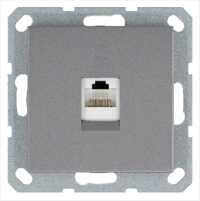 Розетка компьютерная 1-м RJ45 IP20 кат. 5E механизм алюм. Jasmart G6105S