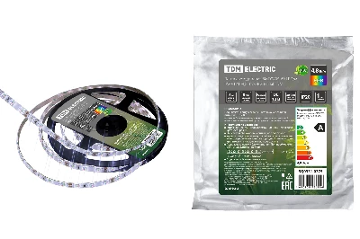 Лента светодиодная SMD2835-60 LED/м-IP20-12 В-4.8 Вт/м-RGB (5 м) TDM