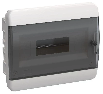 Корпус ЩРВ-П-12 TEKFOR IP41 черн. прозр. дверь пластик. IEK TF5-KP12-V-12-41-K01-K03