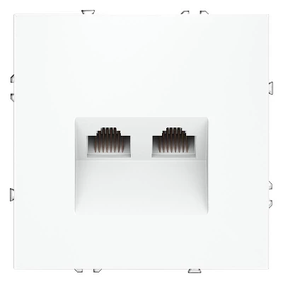 Розетка компьютерная 2-м СП S70 RJ45 + RJ45 кат.6 механизм бел. матов. Voltum VLS060202