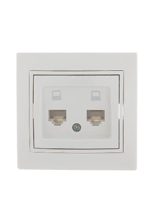 Розетка компьютерная 2-м СП Mira RJ45 бел./бел. LEZARD 701-0202-141