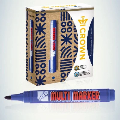 Маркер перманентный "Multi Marker" 3мм пулевидный син.002675 Crown Б0048240