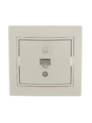 Розетка компьютерная 1-м СП Mira RJ45 крем./крем.. LEZARD 701-0303-139