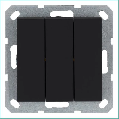 Выключатель 3-кл. 10А IP20 механизм черн. матовый soft touch Jasmart G3031PB