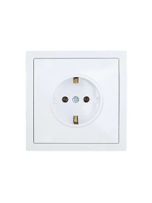 Розетка 1-мест. с/з ПБТ СП ZIMA безвинт. зажим бел. LEZARD 704-0288-122BQC