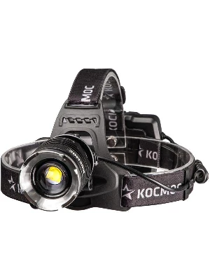 Фонарь налобный аккум. 10Вт P70 LED/Li-ion18650 3х1200мА.ч алюм. КОСМОС KOC853Lit