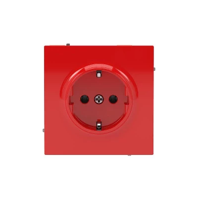 Розетка силовая KANT 2P+E без шторки красн. сатин DKC 7001033