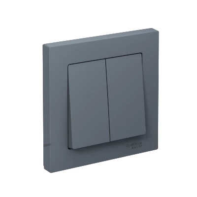 Выключатель 2-кл. СП AtlasDesign 10А IP20 (сх. 5) 10AX в сборе грифель SE ATN000752