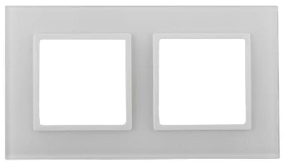 Рамка 2-м 14-5102-01 стекло Elegance бел.+бел. Эра Б0059168