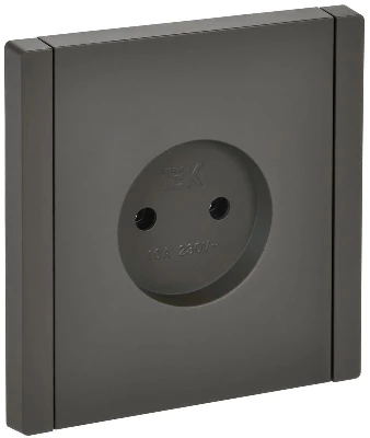 Розетка 1-м СП FORTE&PIANO FP318 10А без заземл. без защ. шторок винт. крепл. сер. IEK FP-R10-10-K03
