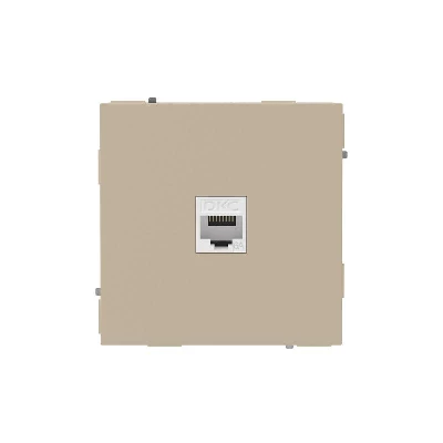 Розетка компьютерная 1-м KANT RJ45 кат.6A без шторки ванильн. марципан DKC 7015673