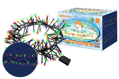 Гирлянда светодиодная "Мишура" 3 м, 320LED, многоцветн., 8 режимов, 250 В, IP20, TDM