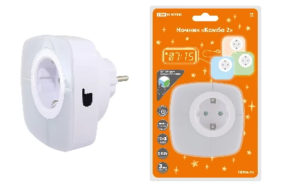 Ночник "Комбо 2", 12LED, 55 лм/Вт, дат. освещ., 220 В, TDM