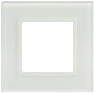 Рамка 1-м Elegance 14-5101-01М для розеток и выключателей стекло матов. бел. Эра Б0065832