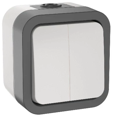 Выключатель 2-кл. ОП TORS TS205 10А IP55 бел. IEK TS-V20-0-10-55-K41